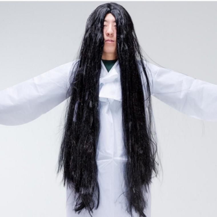 블랙 가발 코스튬 할로윈 롱 귀신 섬유 호러 합성 대형 연극