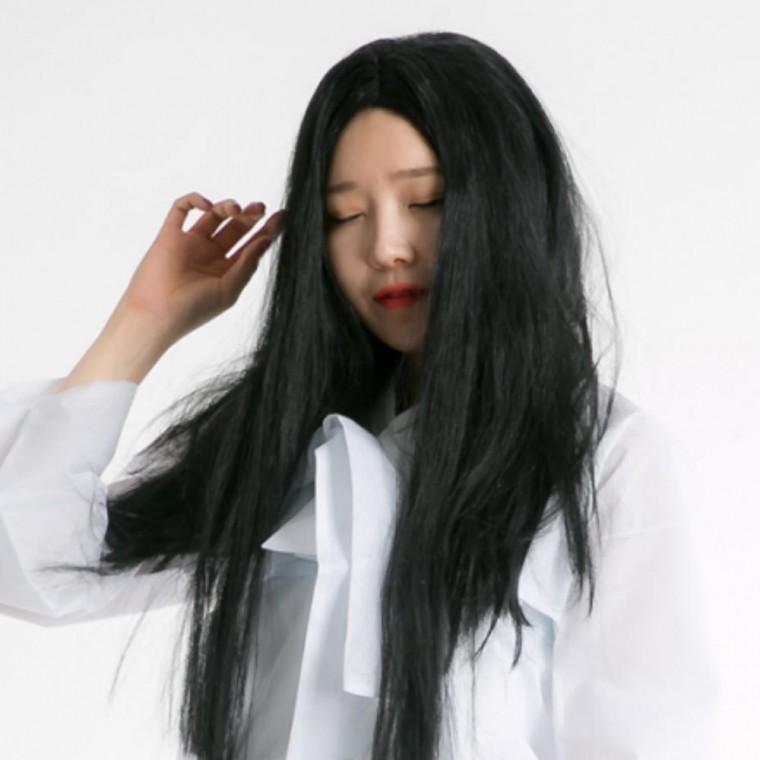 귀신 연극 섬유 호러 할로윈 블랙 합성 분장 가발 소형 코스튬