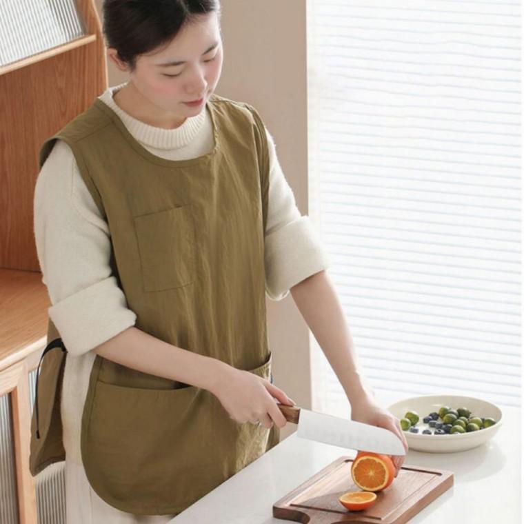 앞치마 유니폼 포켓 패브릭 조끼형 방수 장식 주머니 작업용