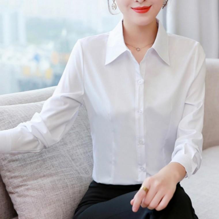남방 가을 라인 슬림핏 여성 긴팔 면 셔츠 카라 드레스 허리 혼방