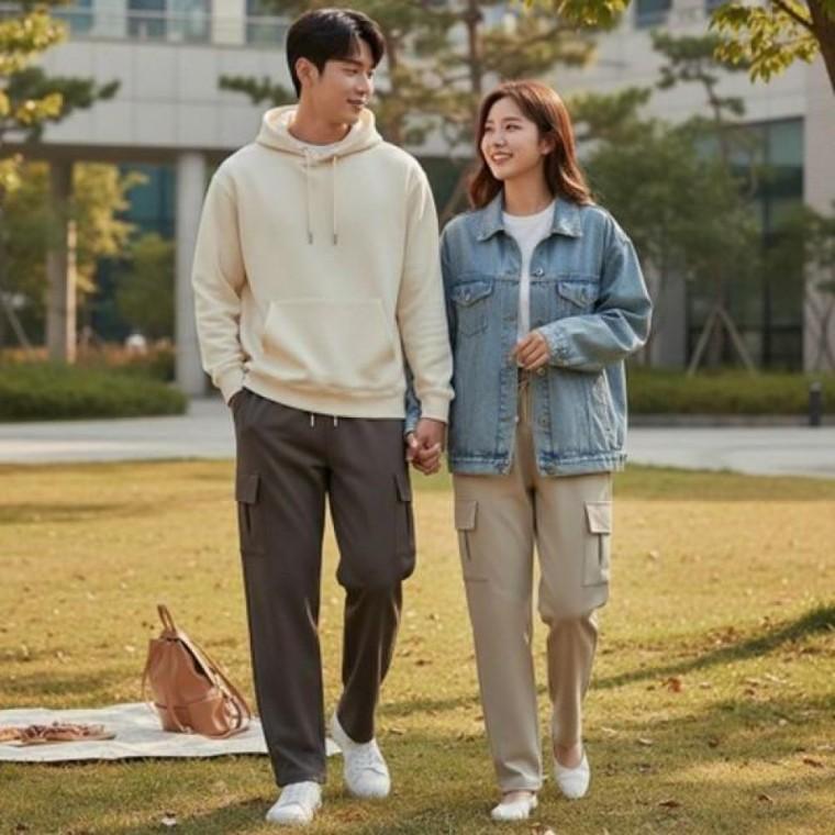 포켓 사이드 남녀공용 카고 밴딩 팬츠 SD-260818