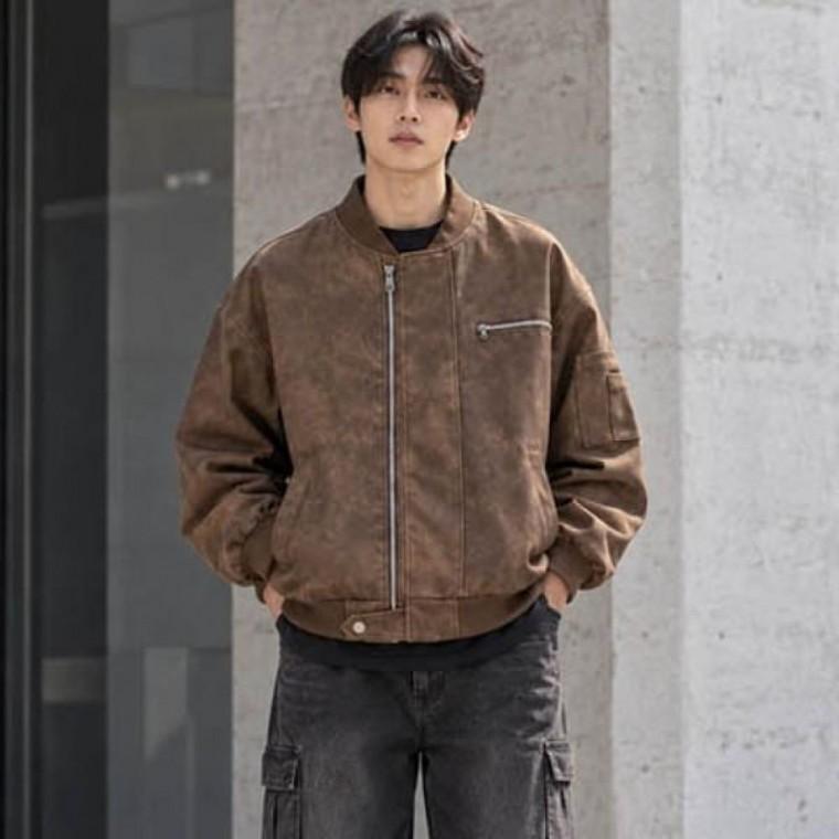 남자 빈티지 집업 점퍼 스탠드카라 항공 데일리 캐주얼 아우터 간절기 재킷