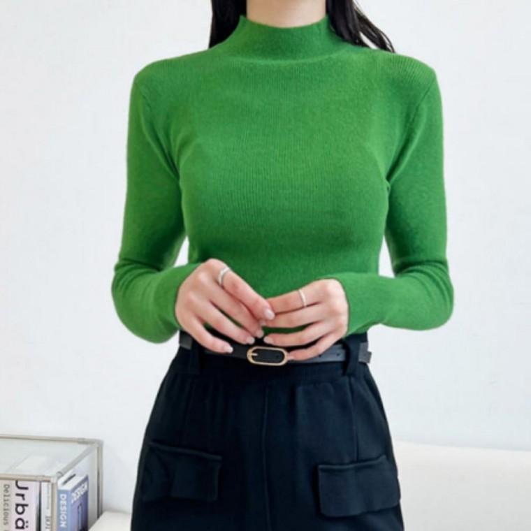 여성 겨울 상의 니트 긴팔 아크릴 폴라넥 목폴라 가을 티셔츠