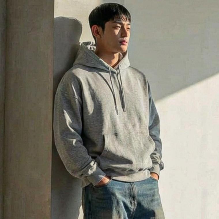 후드 모자 티셔츠 면 무지 남녀공용 상의 긴팔 오버핏 혼방 가을