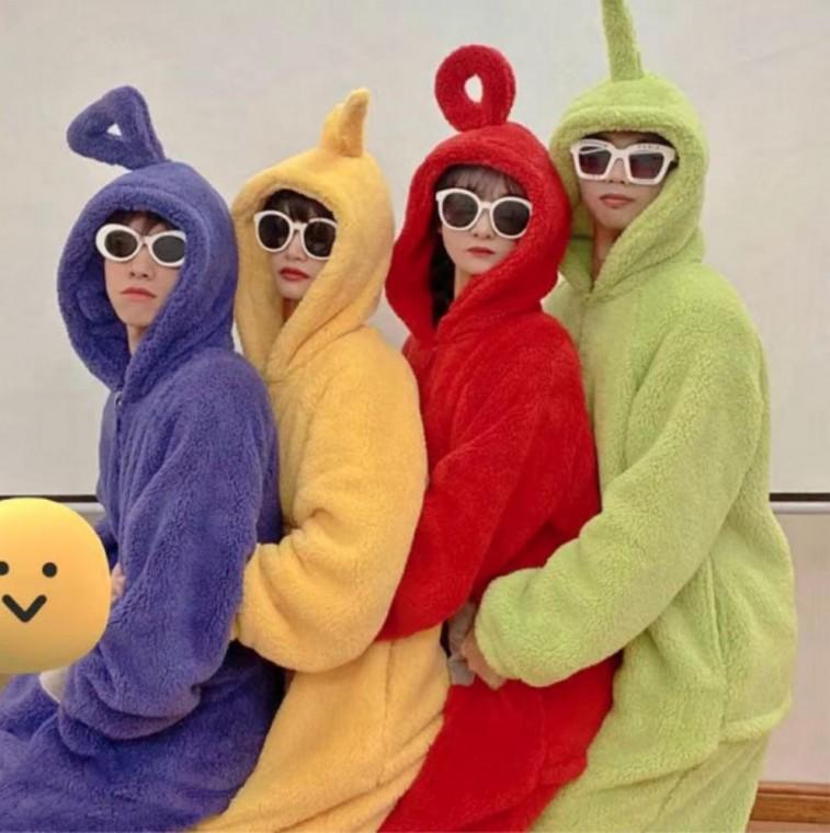 극세사 캐릭터 후드 상하의 세트 남녀공용 이벤트 파자마 수면 잠옷