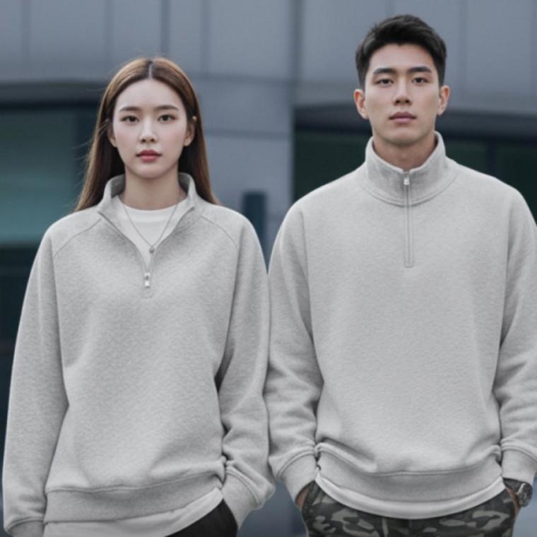 남성 면 긴팔 혼방 맨투맨 반집업 티셔츠 카라 루즈핏 가을