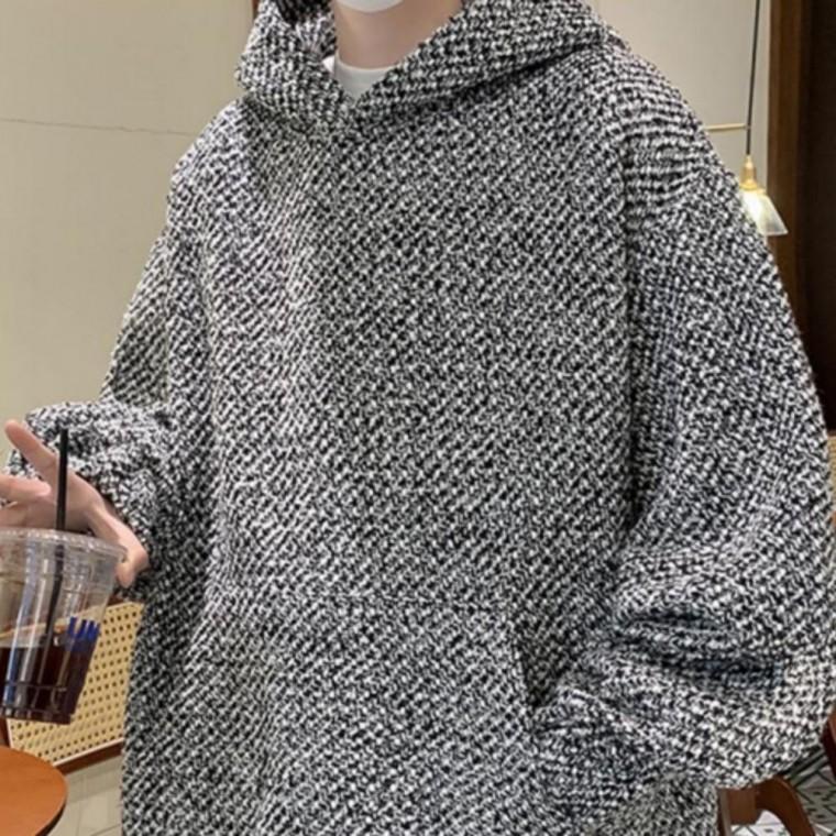 양사이드 후드티 혼방 포켓 후드 남성 가을 면 루즈핏 긴팔 라운드