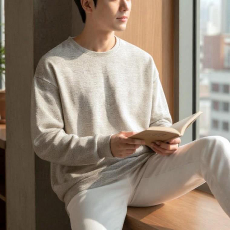 의류 남녀공용 무지 티셔츠 긴팔 베이직 상의