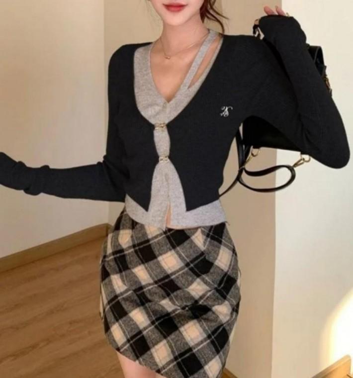 여성 아우터 레이어드 가디건 의류 슬림핏