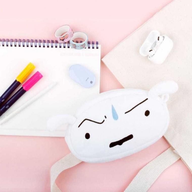 혀니추천 짱구 얼굴 파우치힘내 흰둥이 작은파우치