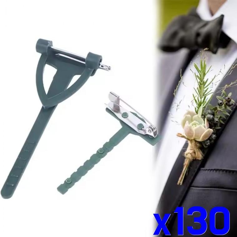 꽃 브로치 고정 클립 코사지 DIY 부자재 x130개