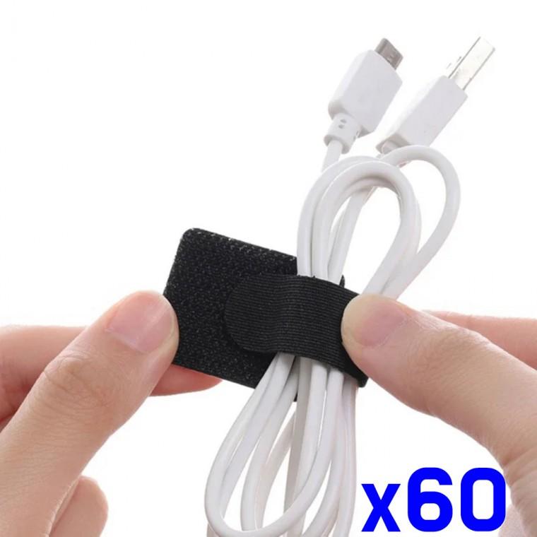 다용도 접착식 선정리 찍찍이 케이블타이 x60개