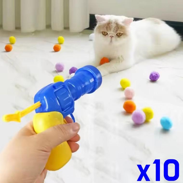 고양이 폼폼볼 슈팅건 장난감 공 20개 세트 x10개