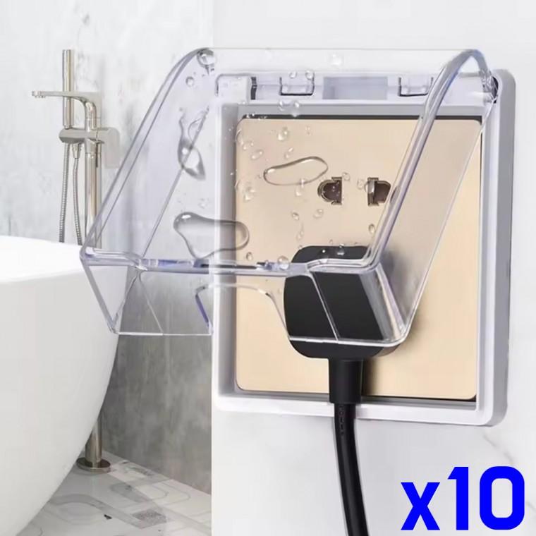 콘센트 방수 커버 접착식 1구 욕실 덮개 x10개