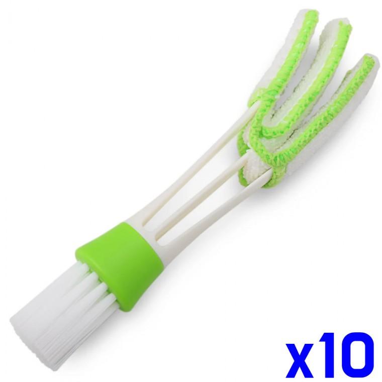 2in1 자동차 송풍구 청소 브러쉬 극세사 솔 x10개