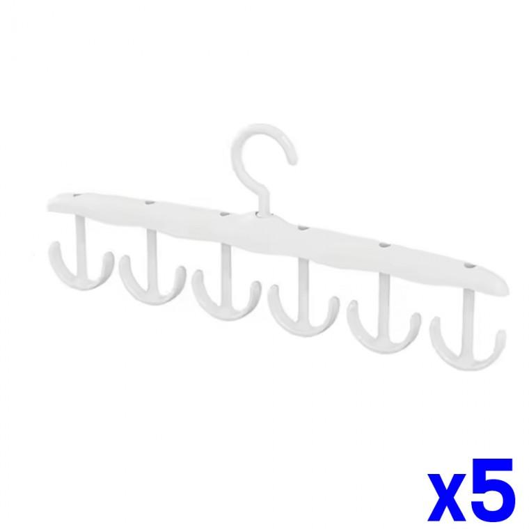 360도 회전 플라스틱 다용도 옷걸이 x5개
