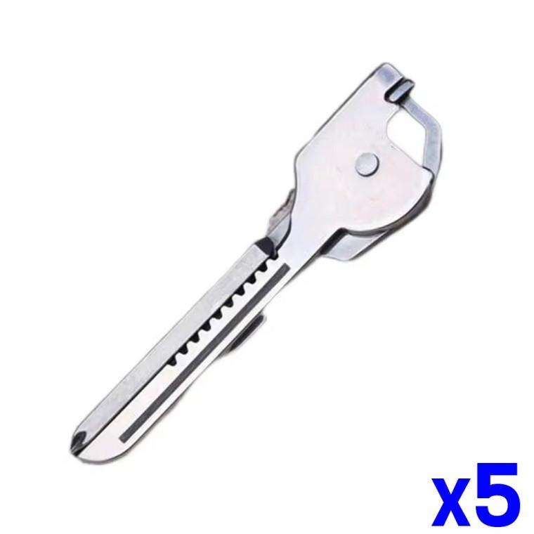 미니 포켓 멀티툴 6in1 접이식 캠핑 공구 x5개