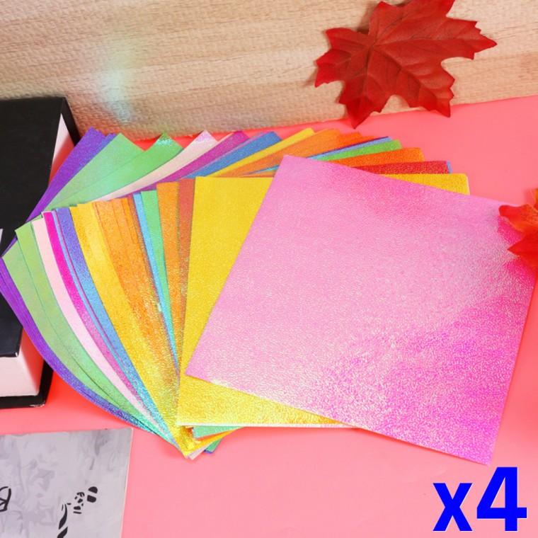 홀로그램 무지개 색종이 15cm 50매 종이접기 x4개