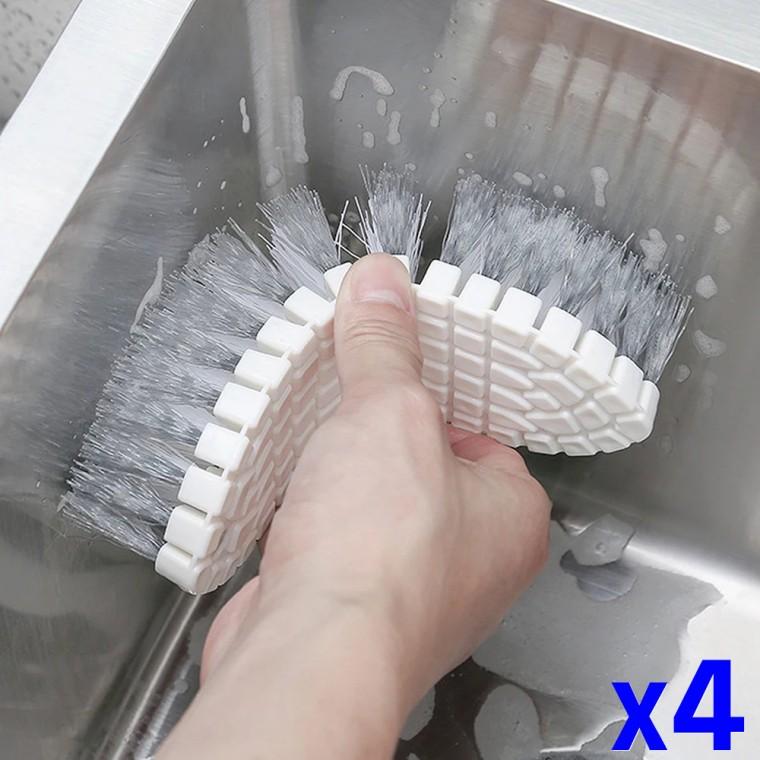 구부러지는 주방 세척 브러시 곡면 청소솔 x4개