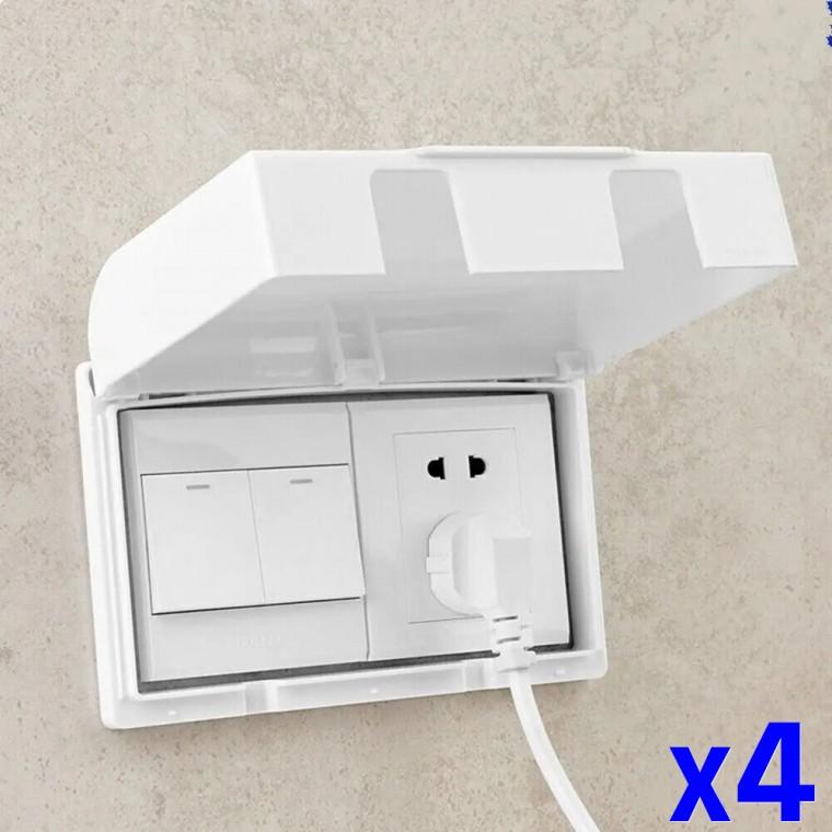 콘센트 방수 커버 접착식 2구 욕실 덮개 x4개