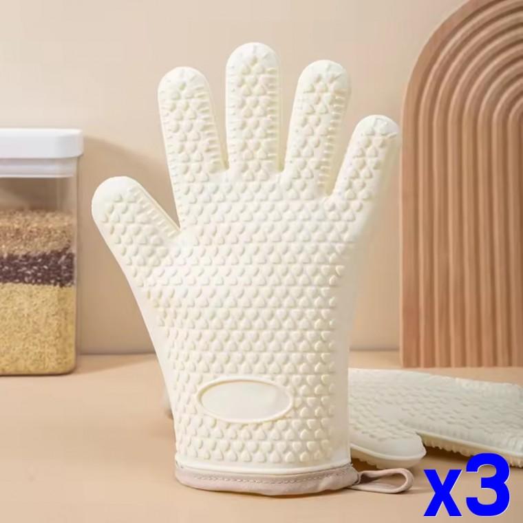 실리콘 주방 장갑 오븐 베이킹 내열 S x3개