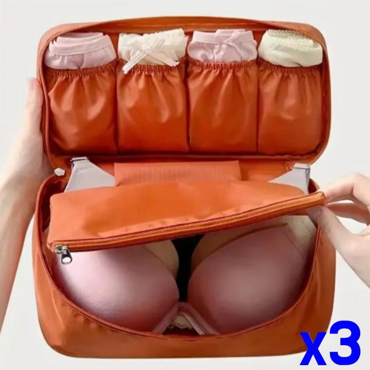 여행용 속옷 파우치 휴대용 분리 수납 가방 x3개