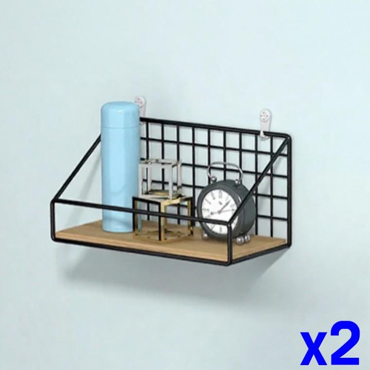 우드 철제 벽걸이 선반 바구니 수납 일반 35cm x2개