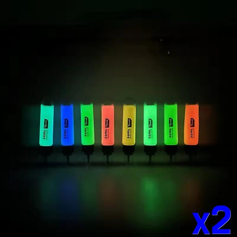 야광 아크릴 페이트 펜 1p 형광표시 x2개