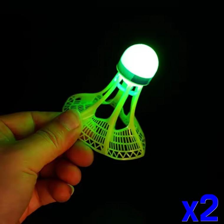 LED 야광 셔틀콕 배드민턴 야간 발광 공 x2개