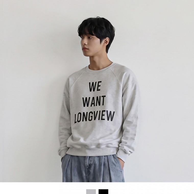 남자 레터링 맨투맨 영문프린트 데일리룩