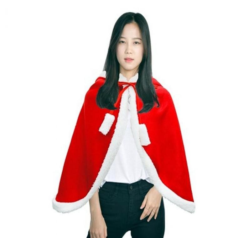크리스마스 산타 후드 망토 대 성인산타망토 크리스마스망토 후드케이프