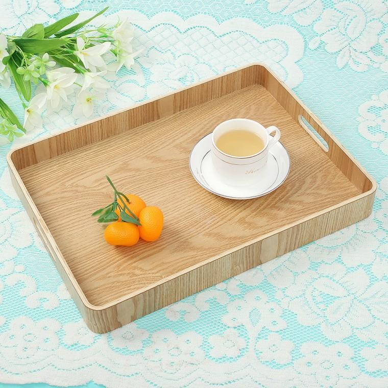 [쿠킹홈] 키친 손잡이 사각 우드트레이(41x30cm) 나무쟁반 우드쟁반 카페쟁반 나무트레이