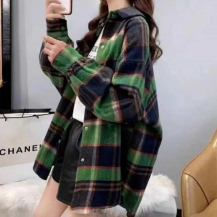 체크셔츠 여자겨울셔츠 남방자켓 오버핏셔츠