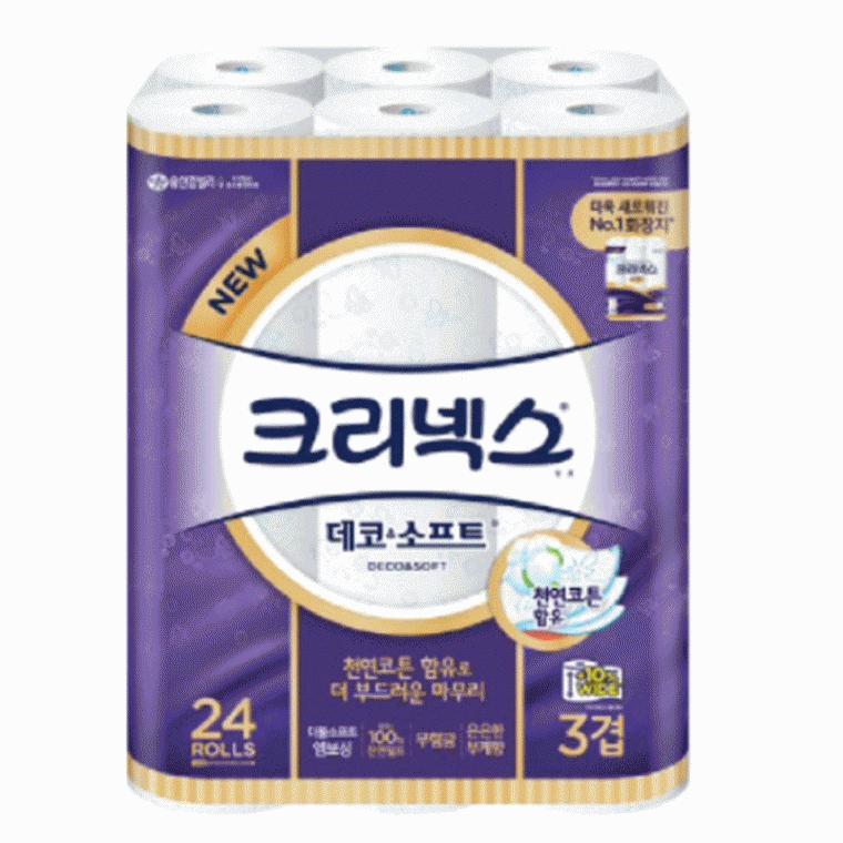 3겹 화장지 크리 넥스 deco 앤 soft 35m*24롤