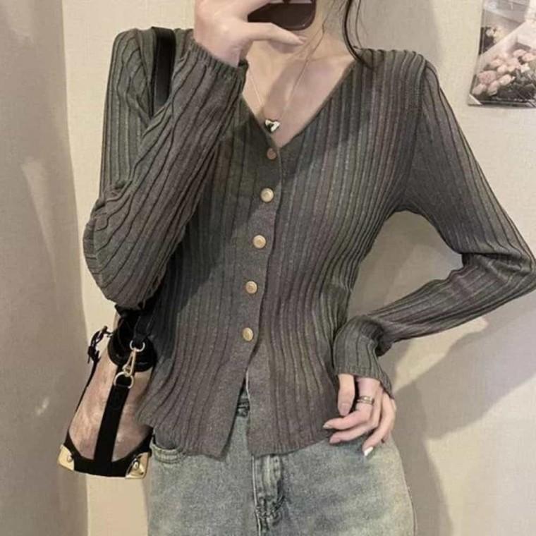 긴팔가디건 브이넥가디건 여자가디건 패션가디건