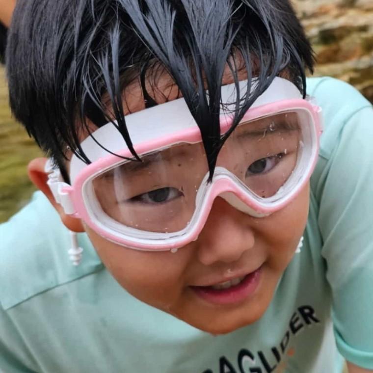 귀마개 스노쿨링물안경 핑크 성인물안경귀마개 수영물안경 성인스노쿨링물안경