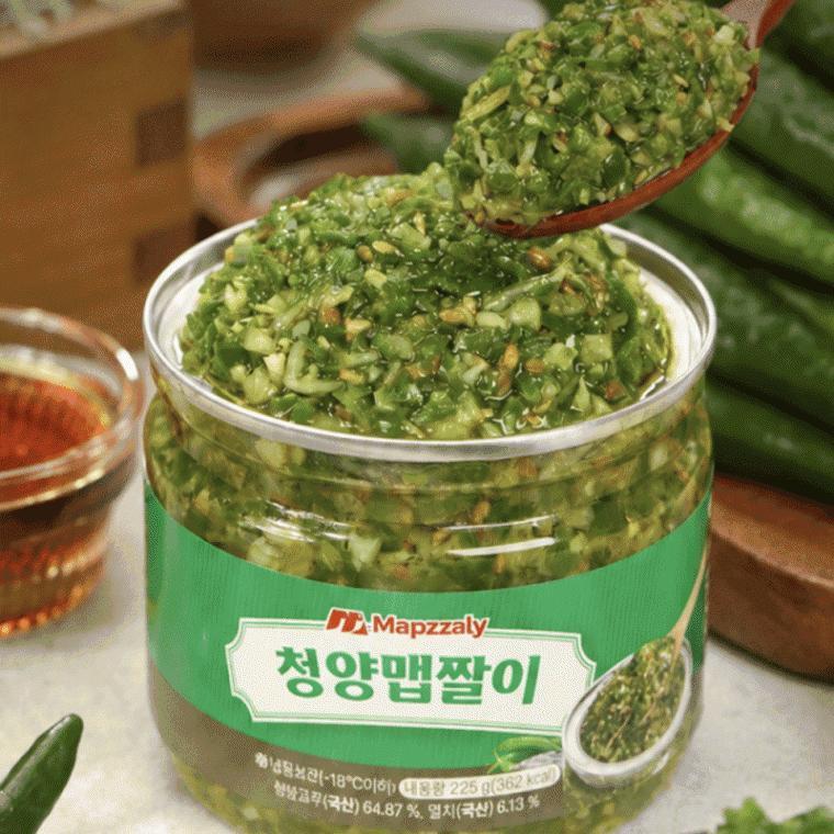 맵짤이 3종 청양고추 멸치 명란 한우 225g 매콤 알싸함 든든 한끼