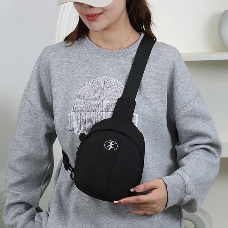 남성 여성 스트릿 여행 패션 가방 타원형 디자인 시크릿 포켓 크로스 슬링백