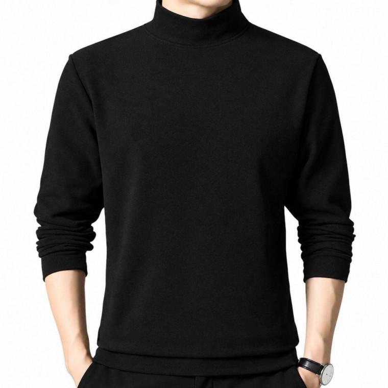 남성 소프트 기모 하프넥 목폴라 티셔츠 겨울 데일리룩