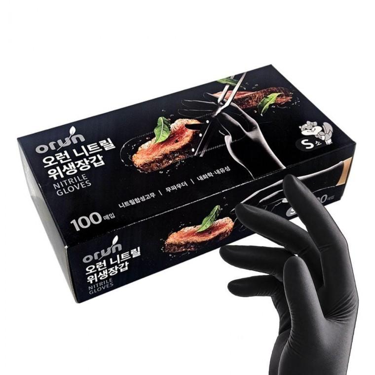 니트릴 위생장갑 블랙 100매 식품용 조리용 주방