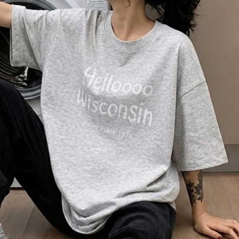 영문 레터링 라운드넥 데일리 반팔 빈티지 티셔츠