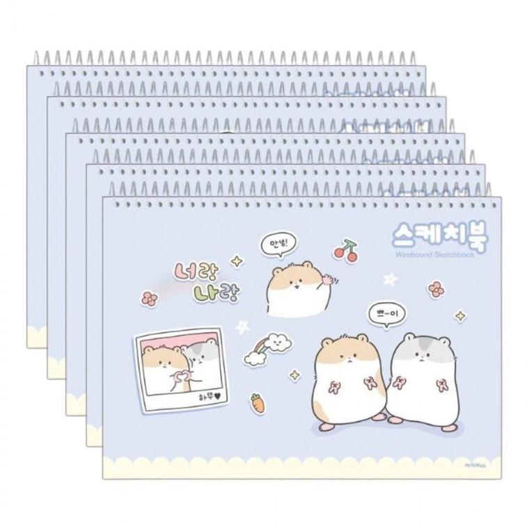 캐릭터 스케치북 여아 종류랜덤 5P 초등 유아 그림 도화지 미술용품