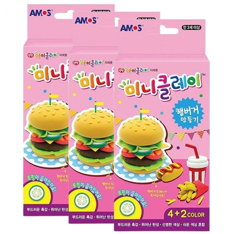 미니 클레이 만들기 햄버거 3P 점토 미술놀이