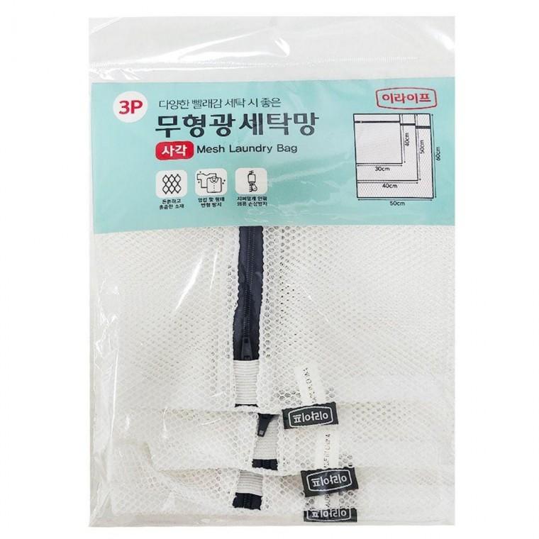 무형광 세탁망 사각 3P