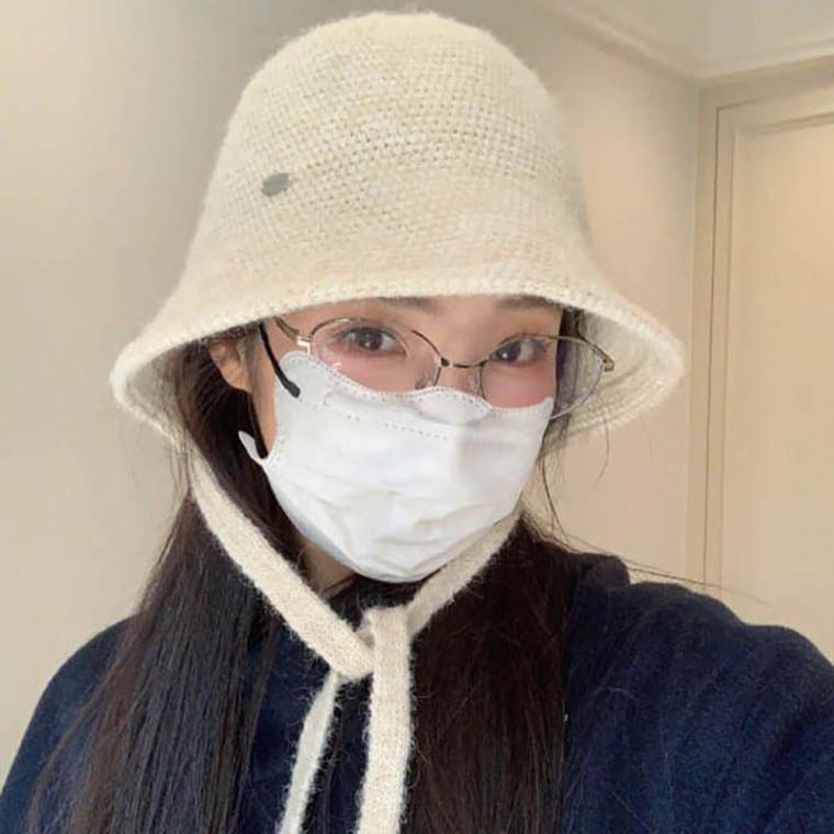 여성 겨울 외출 모자 클래식 스타일 짜임 끈 벙거지 모자