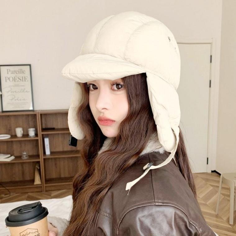 여자 겨울 외출 패션 모자 귀여운 스타일 방한 패딩 귀달이 모자