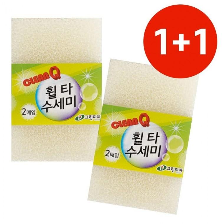 1+1 휠타수세미2p 주방수세미 설거지 스폰지