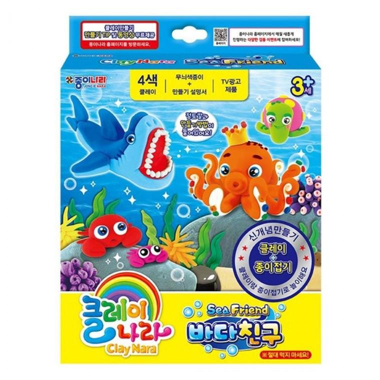 클레이나라 바다친구 2P 유아 점토놀이 종이접기 미술