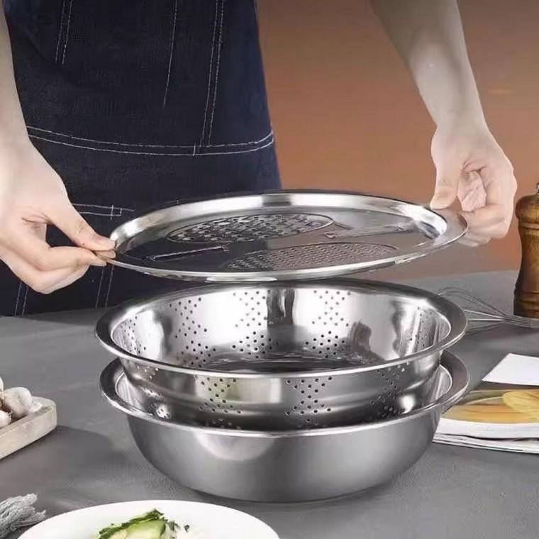 주방 조리 스틸 믹싱볼 채칼 커버 야채 손질 채썰기