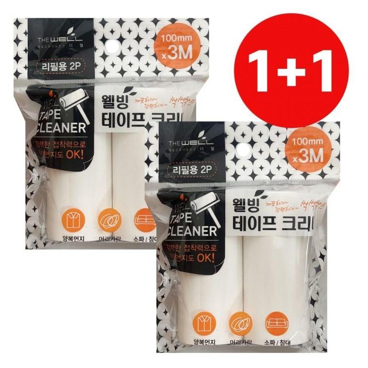 테이프클리너 1+1 (리필2P) 100mmx3m 청소롤러